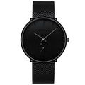 Relógio CRRJU Slim Black - Estilo Elegante com Design Ultra Fino, Movimento Quartzo